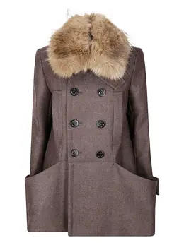 sacai: Пальто на меху 