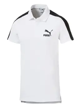 PUMA: Белое поло  Iconic T7
