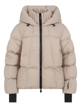 Moncler Grenoble: Бежевый пуховик 