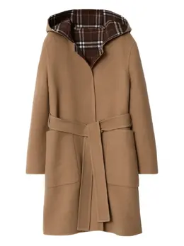 Burberry: Пальто с капюшоном 