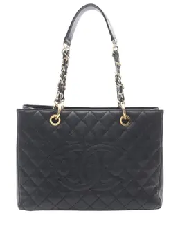 CHANEL Pre-Owned: Чёрная сумка-шоппер 