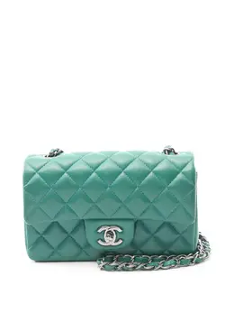 CHANEL Pre-Owned: Зелёная сумка через плечо 