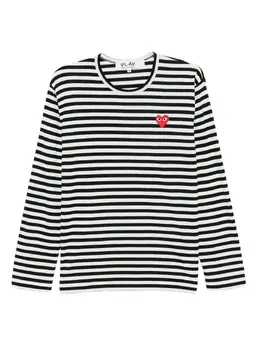 Comme Des Garçons Play: Футболка  Heart в полоску