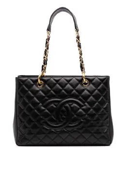 CHANEL Pre-Owned: Чёрная сумка-шоппер 