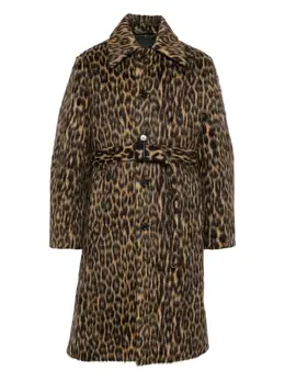 Lanvin: Пальто с животным принтом 