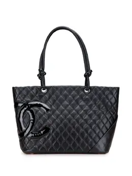 CHANEL Pre-Owned: Чёрная сумка-шоппер 