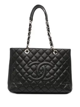 CHANEL Pre-Owned: Чёрная сумка-шоппер 