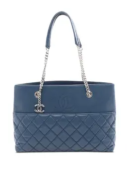 CHANEL Pre-Owned: Голубая сумка-шоппер 