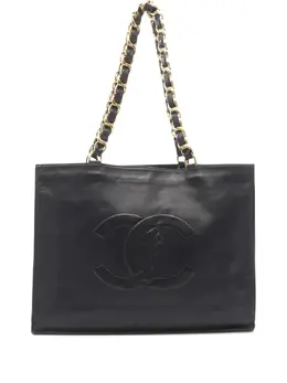 CHANEL Pre-Owned: Чёрная сумка-шоппер 