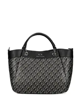 Armani Exchange: Чёрная сумка-шоппер 