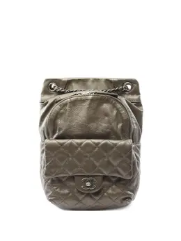 CHANEL Pre-Owned: Рюкзак цвета хаки 