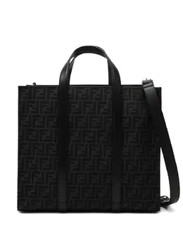 FENDI: Чёрная сумка-шоппер  FF