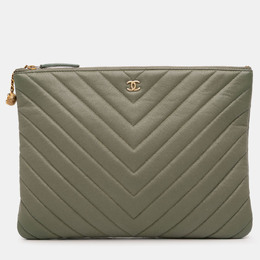 Chanel: Зелёный клатч 