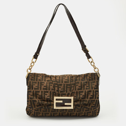 Fendi: Коричневая сумка  Zucca