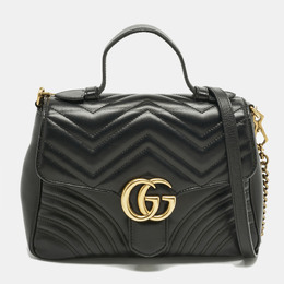 Gucci: Чёрная сумка на руку  GG Marmont