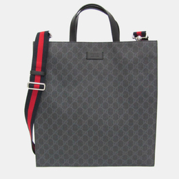 Gucci: Чёрная сумка-шоппер  GG Supreme