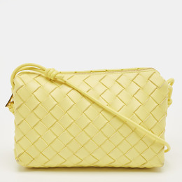 Bottega Veneta: Жёлтая сумка  Intrecciato