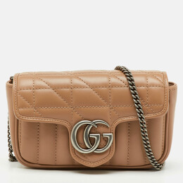 Gucci: Бежевая сумка  GG Marmont