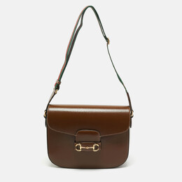 Gucci: Коричневая сумка  Horsebit 1955