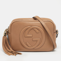 Gucci: Бежевая сумка через плечо  Soho