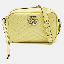 Gucci: Жёлтая сумка  GG Marmont