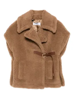 Max Mara: Плащ из искусственного меха 