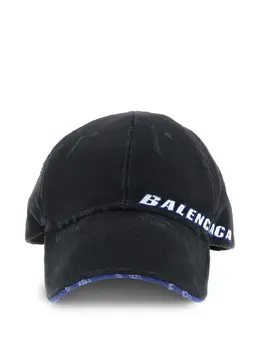 Balenciaga: Чёрная кепка  Typo