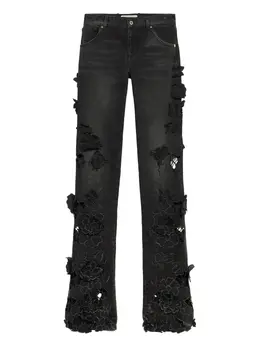 Blumarine: Джинсы с растительным принтом 