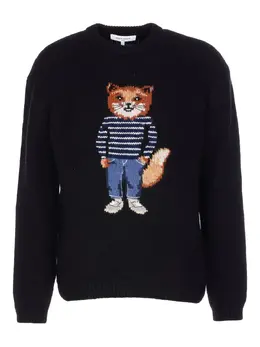 Maison Kitsuné: Чёрный свитер 