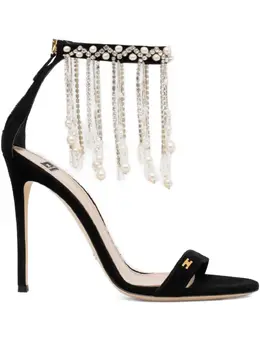 Elisabetta Franchi: Чёрные сандалии 