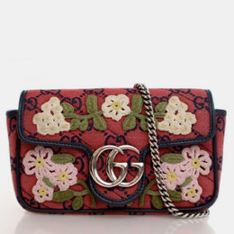 Gucci: Сумка  Marmont с растительным принтом