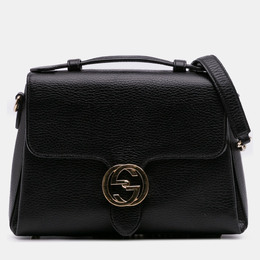 Gucci: Чёрная сумка  Interlocking G