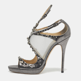 Jimmy Choo: Серебристые сандалии  Viola