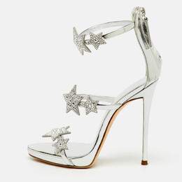 Giuseppe Zanotti: Серебристые сандалии  Harmony