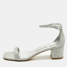 Stuart Weitzman: Серебристые сандалии  Nearlynude