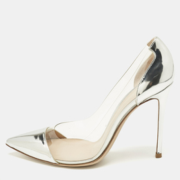 Gianvito Rossi: Серебристые туфли  Plexi