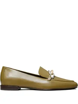 Tory Burch: Зелёные лоферы  Jessa