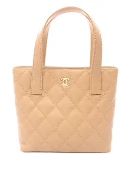 CHANEL Pre-Owned: Бежевая сумка-шоппер 