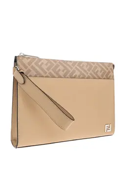 FENDI: Бежевый клатч  FF