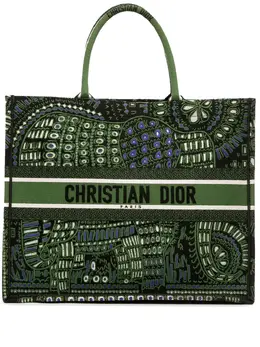 Christian Dior Pre-Owned: Зелёная сумка-шоппер 