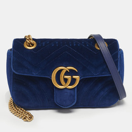 Gucci: Голубая сумка  GG Marmont