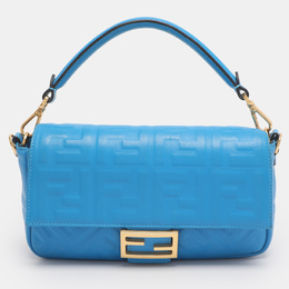 Fendi: Голубая сумка  Baguette