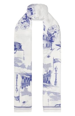 Burberry: Белый шарф 