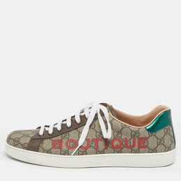 Gucci: Бежевые кроссовки  GG Supreme