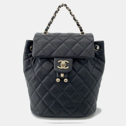 Chanel: Чёрный рюкзак 