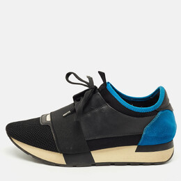 Balenciaga: Чёрные кроссовки  Race Runner