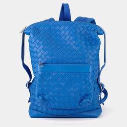 Bottega Veneta: Голубой рюкзак  Intrecciato