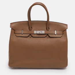Hermes: Коричневая сумка  Birkin 35