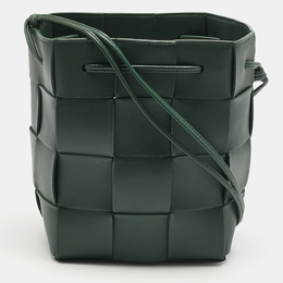 Bottega Veneta: Зелёная сумка  Intrecciato