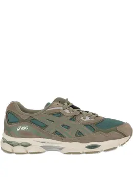 ASICS: Зелёные кроссовки  Gel